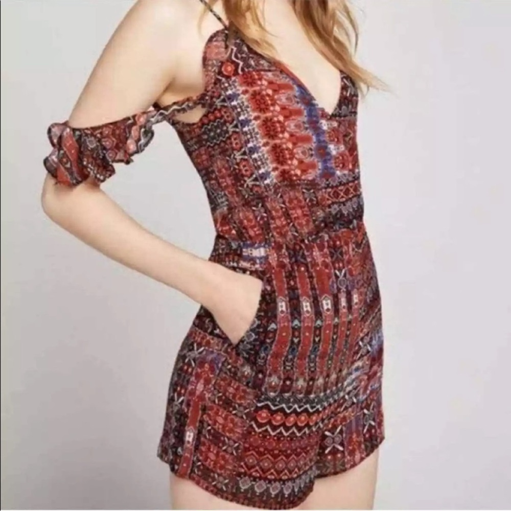 Bcbgeneration Printed Patchwork Boho Romper - image 1